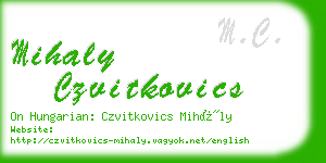 mihaly czvitkovics business card